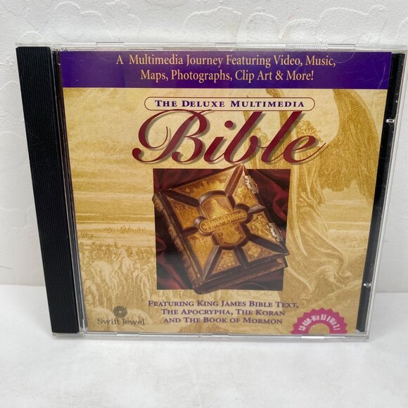 The Deluxe Multimedia Bible CD-ROM Case KJV Bible Apocrypha Koran Book Of Mormon - Picture 1 of 5